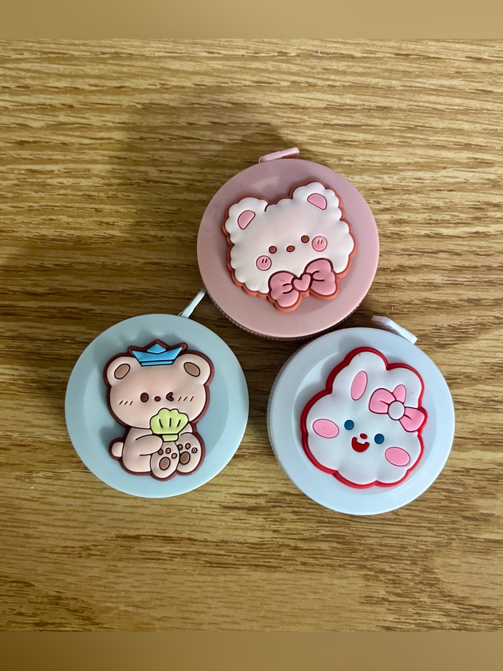 NIP Cute Pink and White Small Pets Tape Measure Set - Adorable Animal Designs